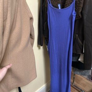 SOFT LOUNGE LONG SLIP DRESS | TANZANITE